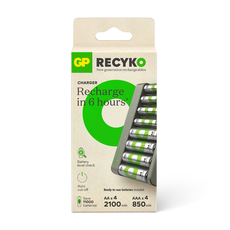GP Recyko batterij oplader 4x AAA, 4x AA 5V