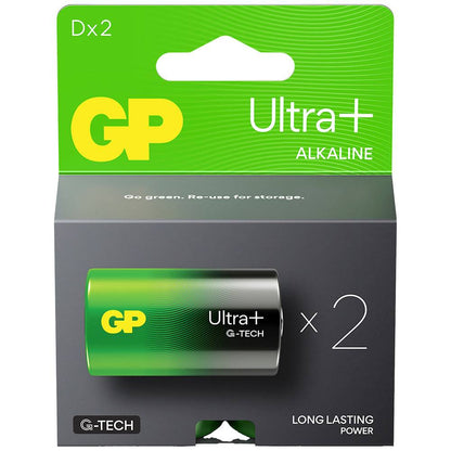 GP Ultra Plus batterij D alkaline 2st