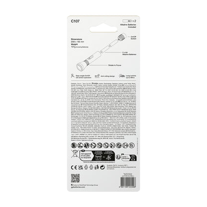 GP C107 LED zaklamp plastic zwart