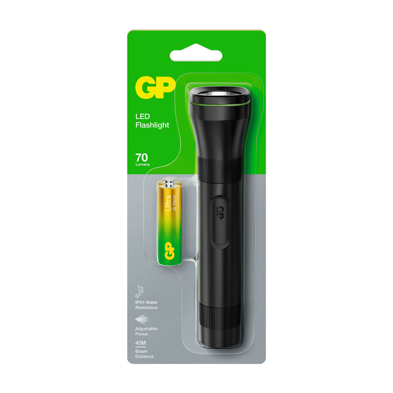 GP C107 LED zaklamp plastic zwart