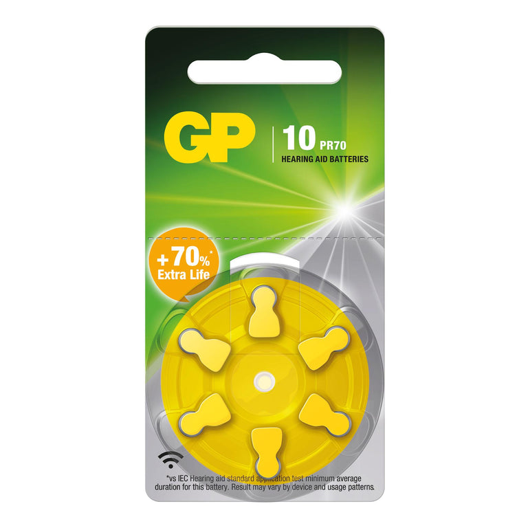 GP gehoorbatterij ZA10 zinc-air 1,45V 6st