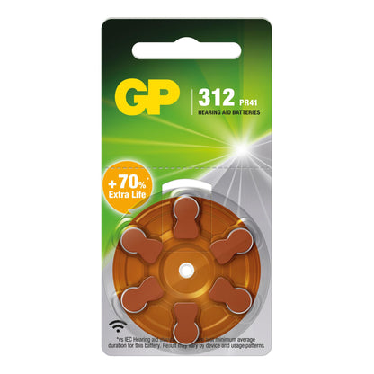 GP gehoorbatterij ZA312 zinc-air 1,45V 6st