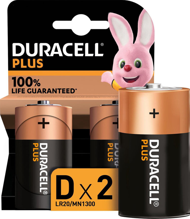 Duracell Plus batterij D alkaline 2st