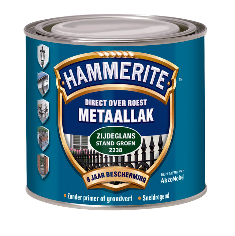 Hammerite  metaallak zijdeglans Z210 wit 250ml