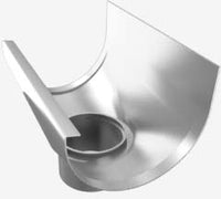 Grovik T150 uitloop ø85mm aluminium 150mm zilver