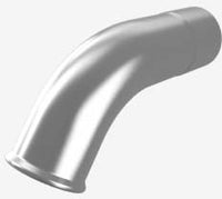 Grovik N85 bocht aluminium 85mm zilver