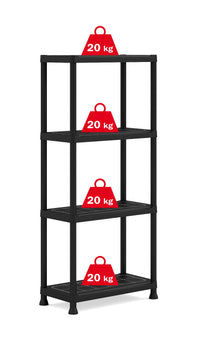Keter Plus stellingkast kunststof zwart 60x30x135cm 20kg
