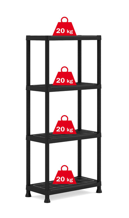 Keter Plus stellingkast kunststof zwart 60x30x135cm 20kg