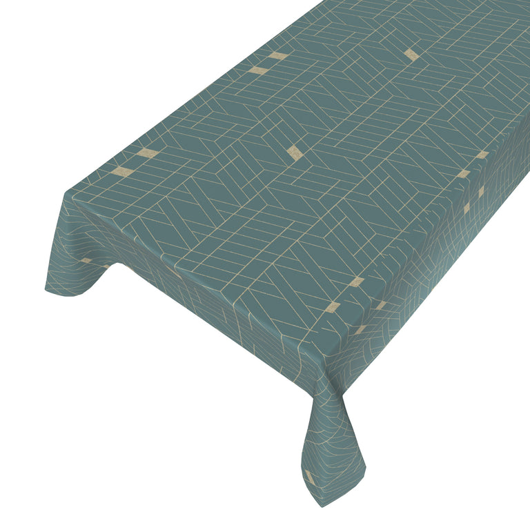 Tafelzeil Grace geometrische vormen donker blauw 140cm per meter