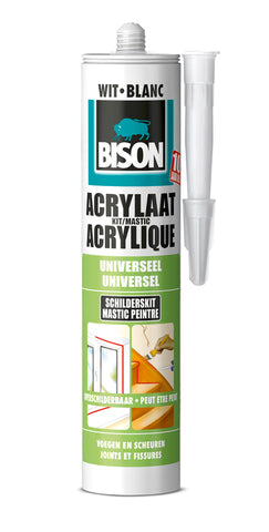 Bison acrylaatkit snelhardend elastisch wit 310ml