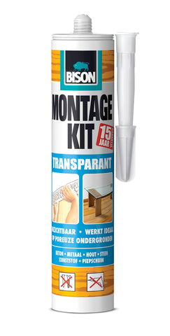 Bison montagelijm elastisch transparant 310gr