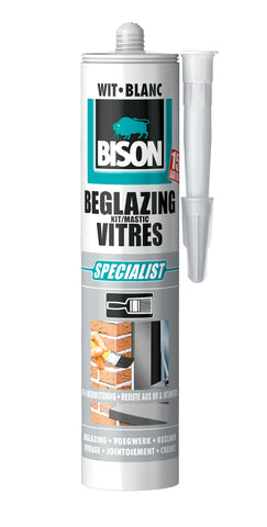 Bison beglazingskit snelhardend elastisch wit 310ml
