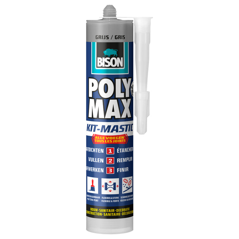 Bison Poly Max Sealant afdichtingskit elastisch grijs 280ml