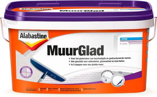 Alabastine MuurGlad egaliseermiddel wit 10l