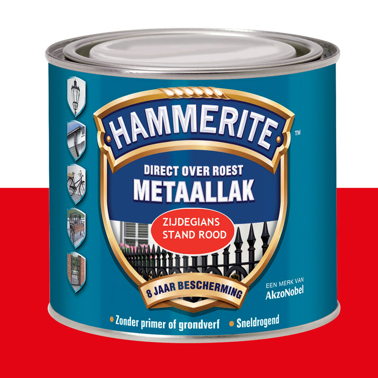 Hammerite  metaallak zijdeglans  rood 250ml