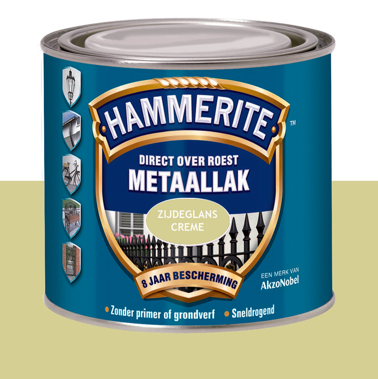 Hammerite  metaallak zijdeglans  crème 250ml