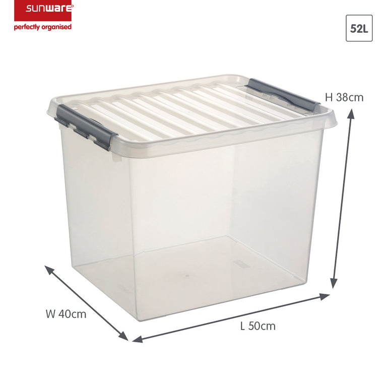 Sunware Q-line opbergbox 52L kunststof transparant 1-vaks