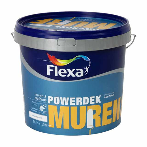 Flexa Powerdek muren & plafonds wit 5l