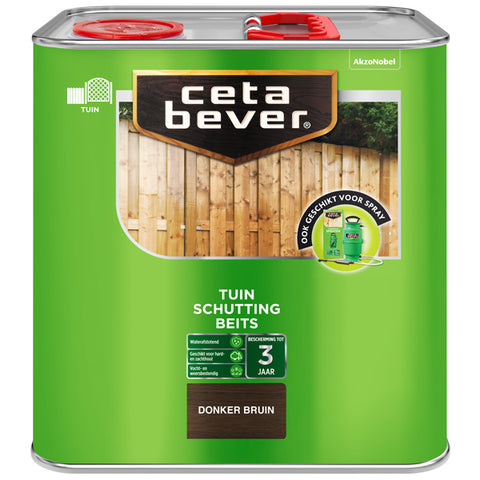 Cetabever schutting beits mat donkerbruin 2,5l