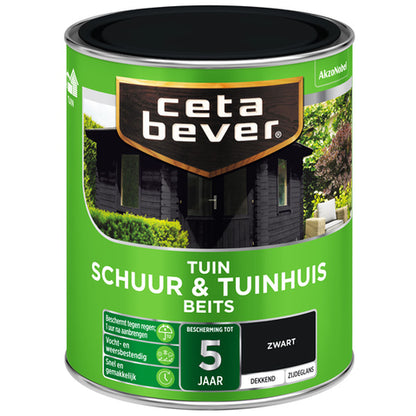 Cetabever schuur & tuinhuis zijdeglans zwart 750 ml