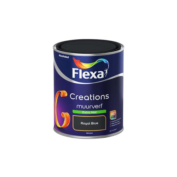Flexa Creations muurverf extra mat royal blue 1l