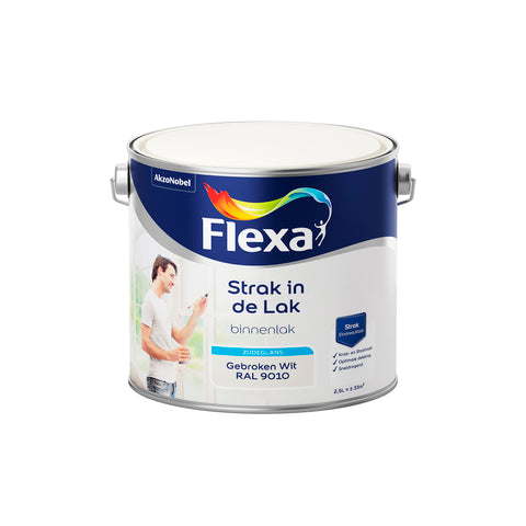 Flexa Strak in de Lak zijdeglans RAL9010 gebroken wit 2,5l
