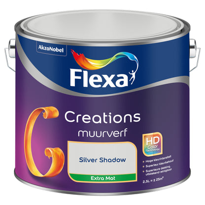 Flexa Creations muurverf extra mat silver shadow 2,5L