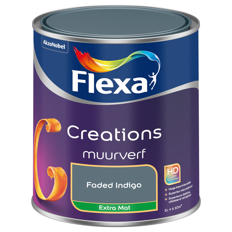 Flexa Creations muurverf extra mat faded indigo 1L