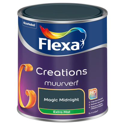 Flexa Creations muurverf extra mat magic midnight 1L