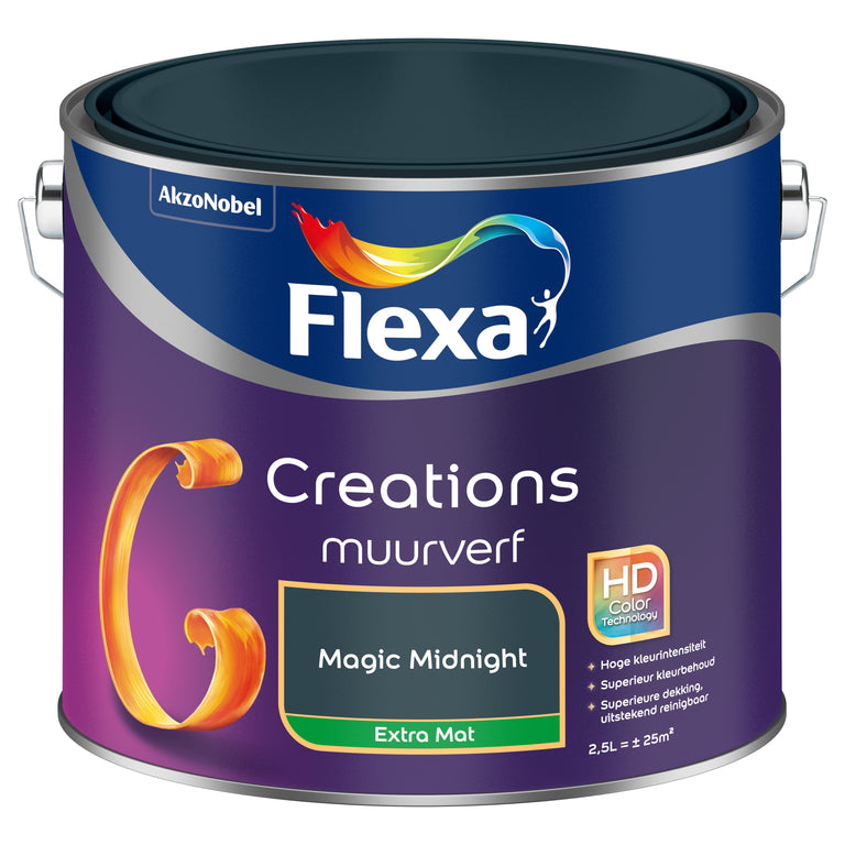 Flexa Creations muurverf extra mat magic midnight 2,5L