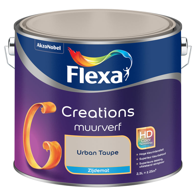 Flexa Creations muurverf zijdemat urban taupe 2,5L
