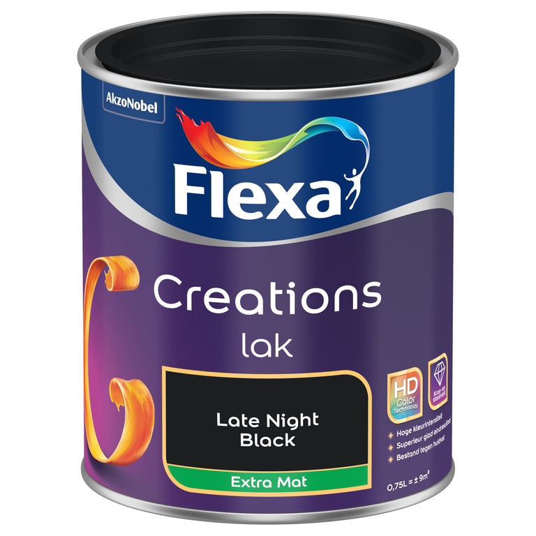 Flexa Creations lak extra mat zwart 750ml