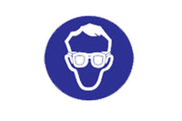 Pickup pictogram oogbescherming zelfklevend Ø150mm