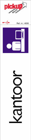 Pickup aanduidingsbord kantoor aluminium 44x165mm
