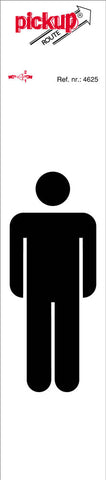Pickup pictogram heren aluminium 44x165mm