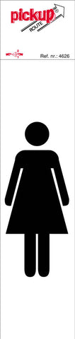 Pickup pictogram dames aluminium 44x165mm