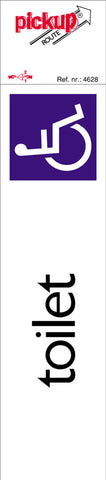 Pickup aanduidingsbord invalide toilet aluminium 44x165mm