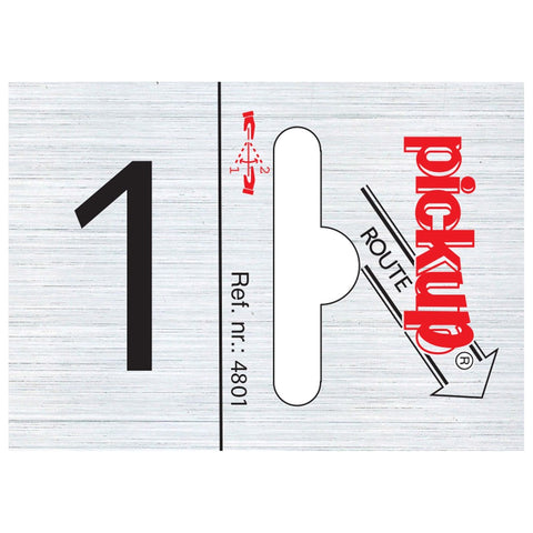 Pickup pictogram route cijfer 1 aluminium 25x44mm