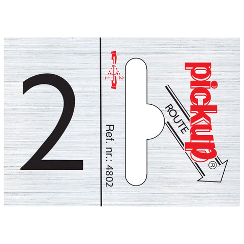 Pickup pictogram route cijfer 2 aluminium 25x44mm