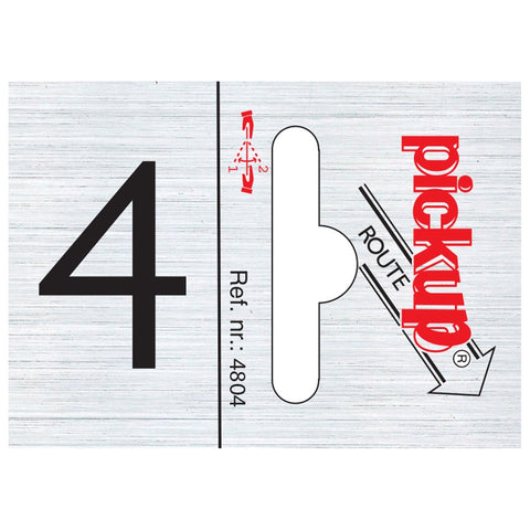 Pickup pictogram route cijfer 4 aluminium 25x44mm