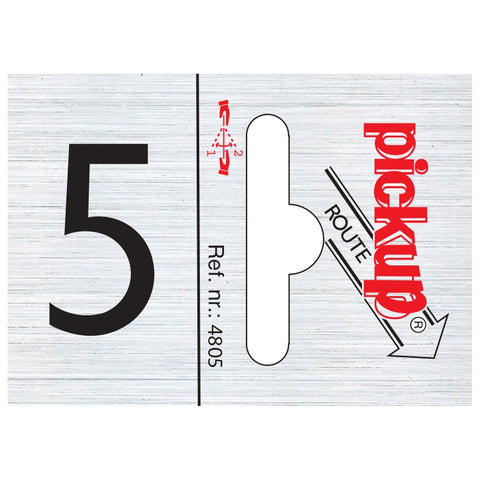 Pickup pictogram route cijfer 5 aluminium 25x44mm