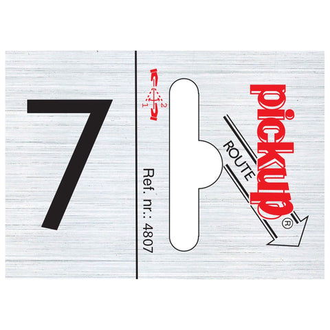 Pickup pictogram route cijfer 7 aluminium 25x44mm
