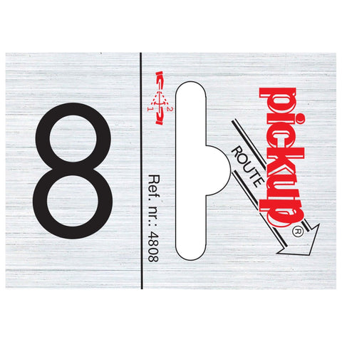 Pickup pictogram route cijfer 8 aluminium 25x44mm