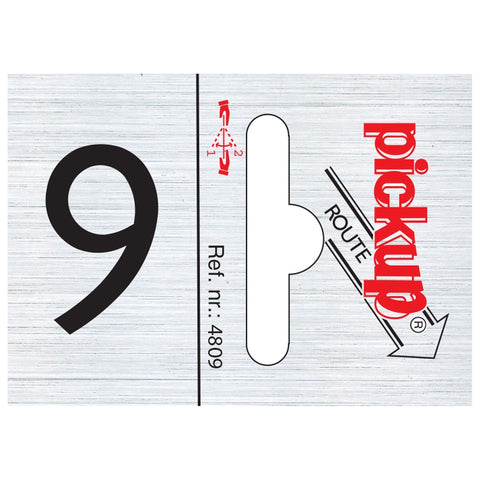 Pickup pictogram route cijfer 9 aluminium 25x44mm