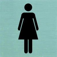 Pickup pictogram dames aluminium 80x80mm