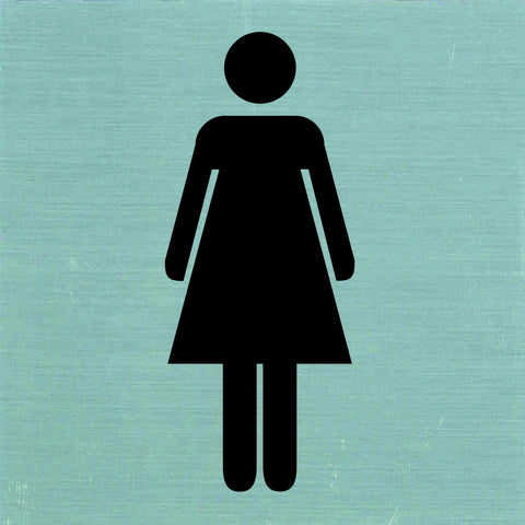 Pickup pictogram dames aluminium 80x80mm