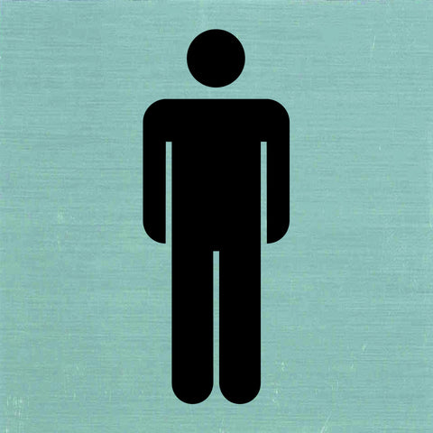 Pickup pictogram heren aluminium 80x80mm