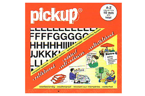 Pickup Helvetica plakletter boekje A-Z mat zwart 20mm