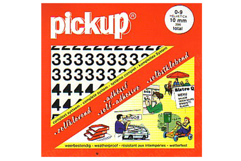 Pickup Helvetica plakcijfer boekje 0-9 mat zwart 30mm