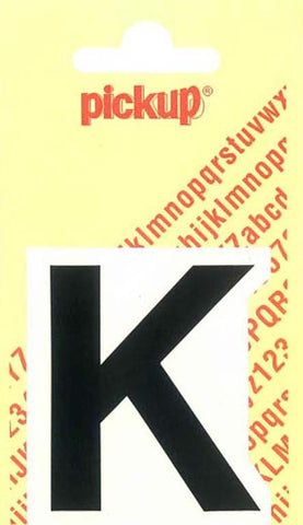 Pickup Helvetica plakletter hoofdletter K zwart 40mm